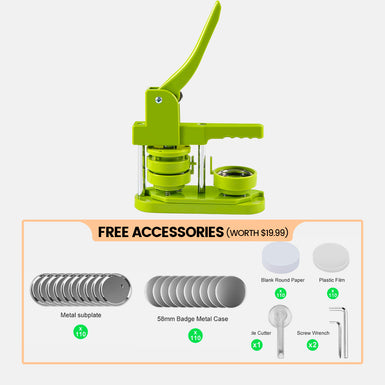 Button Maker Machine 58mm with Free 110pcs Button Supplies - No Need to Install Pin Maker
