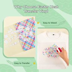 Easter Plaid Heat Transfer Vinyl - 11 Pack Easter Iron on Vinyl for T-Shirts - 12"x10"