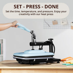 Manual Heat Press Machine 15" x 15" 230V - (2 Colors) & Free Mini Heat Press