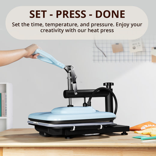 Manual Heat Press Machine 15" x 15" 230V - (2 Colors) & Free Mini Heat Press