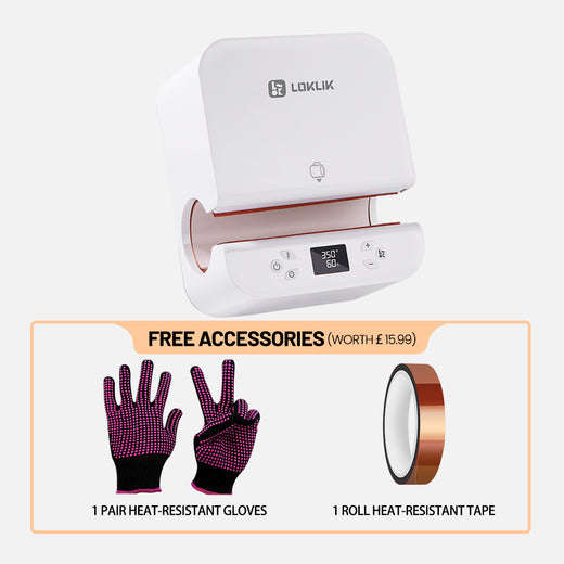 Auto Tumbler Heat Press Machine  +Super Valued Bundle(30pcs Sublimation Paper+4Pack Glasses 16oz+4Pack Tumbler Blank- 20oz+Sticker Paper*30+HTV*5+Adhesive Vinyl*14+PTFE Teflon+Heat Tape+Gloves≥£129) - Shipping on Nov. 3