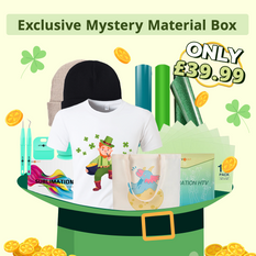 Exclusive Mystery Material Box - Sublimation Blanks & Heat Transfer Vinyl & Sublimation Paper Bundle