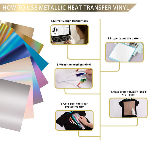 Metallic Heat Transfer Vinyl Bundle - 12"x10" 11 Pack