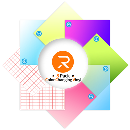 Color Changing Adhesive Vinyl Bundle - 12"x10" 8 pack Cold