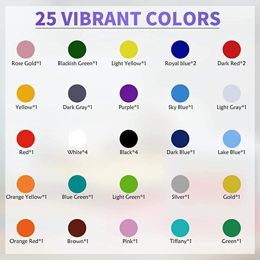 Heat Transfer Vinyl Bundle - 12"x10" 36 Packs(25 Assorted Colors)