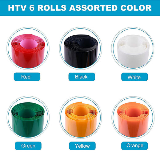 Heat Transfer Vinyl Bundle - 12"x5 Ft (6 Assorted Colors)