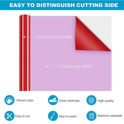 Heat Transfer Vinyl Bundle - 12"x5 Ft (6 Assorted Colors)