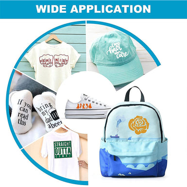 Heat Transfer Vinyl Bundle - 12"x5 Ft (6 Assorted Colors)