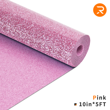Glitter Heat Transfer Vinyl Roll - 10"x5 Ft Pink