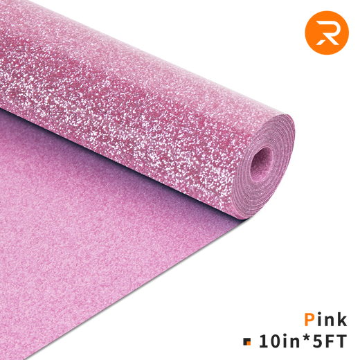 Glitter Heat Transfer Vinyl Roll - 10"x5 Ft Pink