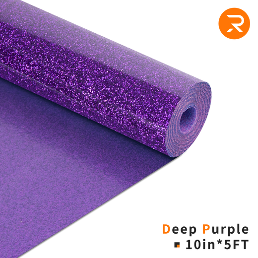 Glitter Heat Transfer Vinyl Roll - 10"x5 Ft Deep purple