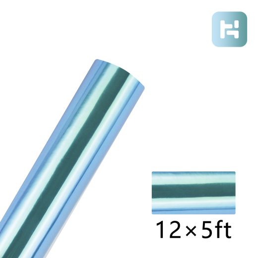 Holographic Adhesive Vinyl Roll - 12"x5 Ft Water Blue