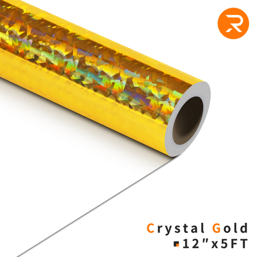 Crystal Holographic Heat Transfer Vinyl Roll - 12"x5 Ft Crystal Gold