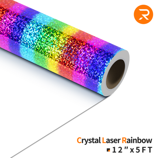 Crystal Holographic Heat Transfer Vinyl Roll - 12"x5 Ft  Crystal Laser Rainbow