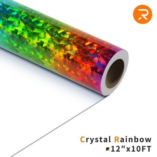 Crystal Holographic Heat Transfer Vinyl - 12"x10 Ft  Crystal Rainbow