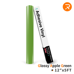 Permanent Adhesive Vinyl Roll - 12"x5 Ft Glossy Apple Green