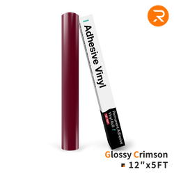 Permanent Adhesive Vinyl Roll - 12"x5 Ft Glossy Crimson