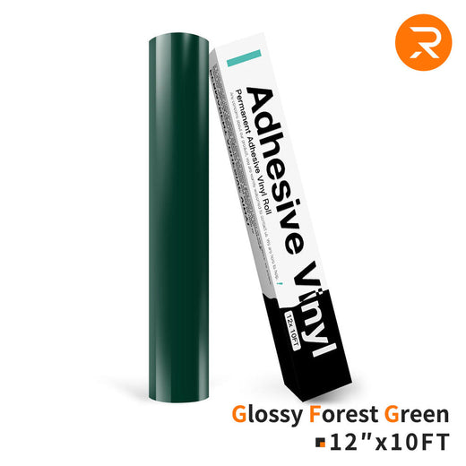 Permanent Adhesive Vinyl Roll - 12"x10 Ft Glossy Forest Green