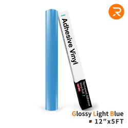 Permanent Adhesive Vinyl Roll - 12"x5 Ft Glossy Light Blue