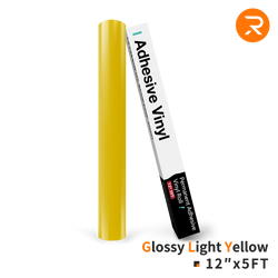 Permanent Adhesive Vinyl Roll - 12"x5 Ft Glossy Light Yellow