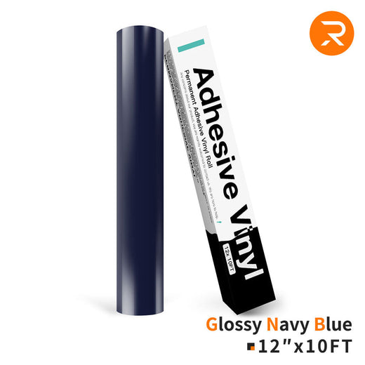 Permanent Adhesive Vinyl Roll - 12"x10 Ft Glossy Navy Blue