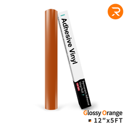 Permanent Adhesive Vinyl Roll - 12"x5 Ft Glossy Orange