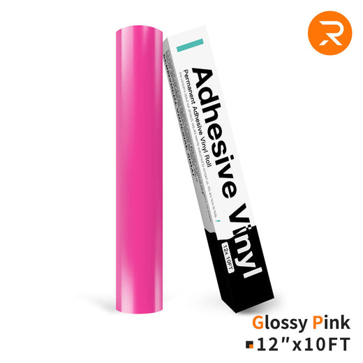 Permanent Adhesive Vinyl Roll - 12"x10 Ft Glossy pink