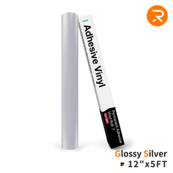 Permanent Adhesive Vinyl Roll - 12"x5 Ft Glossy Silver