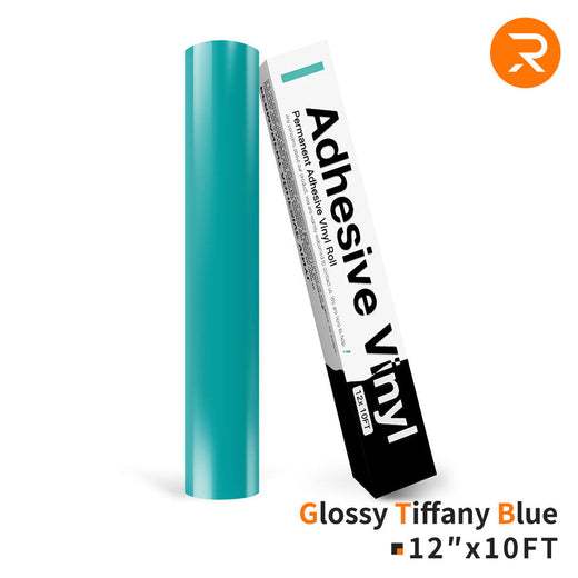 Permanent Adhesive Vinyl Roll - 12"x10 Ft Glossy Tiffany Blue