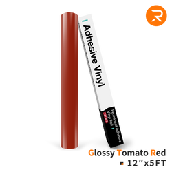 Permanent Adhesive Vinyl Roll - 12"x5 Ft Glossy Tomato Red