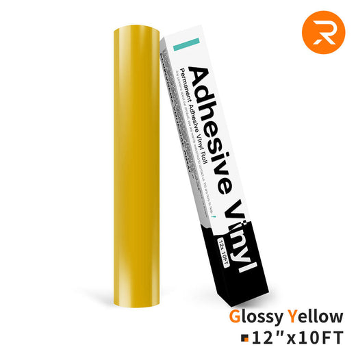 Permanent Adhesive Vinyl Roll - 12"x10 Ft Glossy Yellow