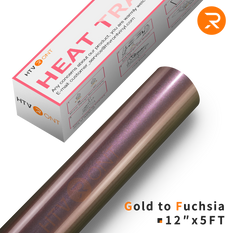 Chameleon Heat Transfer Vinyl Roll - 12"x5 Ft  Gold to Fuchsia