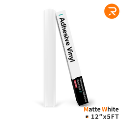 Permanent Adhesive Vinyl Roll - 12"x5 Ft Matte White