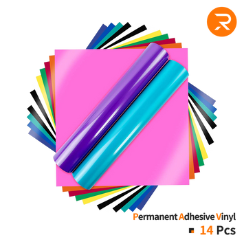 Glossy Adhesive Vinyl Bundle - 12"x12" 14 Pack (12 Assorted Colours)
