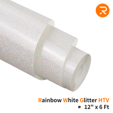 Rainbow Glitter Heat Transfer Vinyl Roll for Sublimation - 12"x6 Ft (2 Colors)