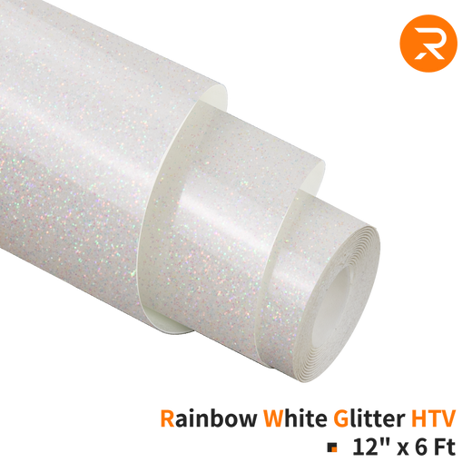 Rainbow Glitter Heat Transfer Vinyl Roll for Sublimation - 12"x6 Ft (2 Colors)