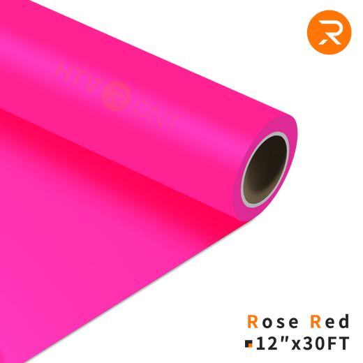 Heat Transfer Vinyl Roll - 12"x30 Ft Fluorescent Rose Red