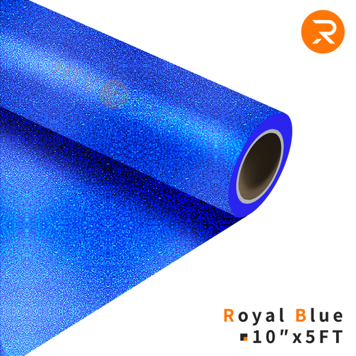 Glitter Heat Transfer Vinyl Roll - 10"x5 Ft Rpyal Blue