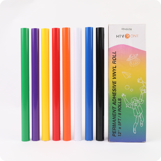 Adhesive Vinyl Roll Bundle - 12" x 5 FT (8 Assorted Colors)