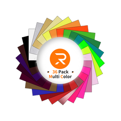 Heat Transfer Vinyl Bundle - 12"x10" 36 Pack(26 Assorted Colors)