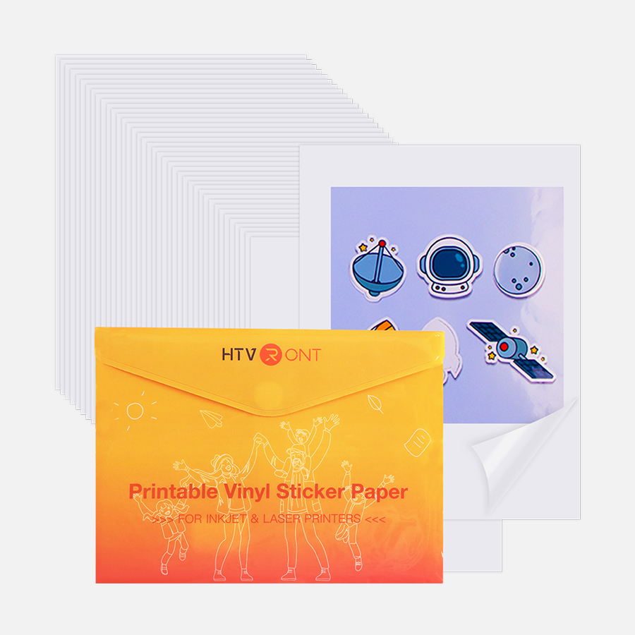 Glossy Printable Vinyl Sticker Paper 100 Sheets Waterproof - 8.5"X 11"