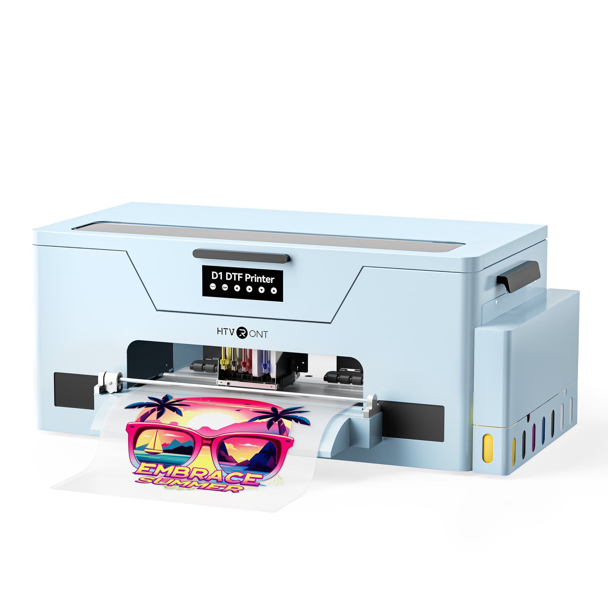 HTVRONT D1 DTF Printer Standard Kit( Includes DTF Ink 250ml x 6, Transfer Film Roll 13"x328ft, DTF Cleaner Ink 250ml*4, Flight Box)
