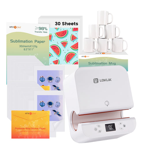 [Mugs Bundle]Auto Tumbler Heat Press Machine+ Mugs bundle (12/6 pack Sublimation Mugs Blank 11oz +Sublimation Paper*30)