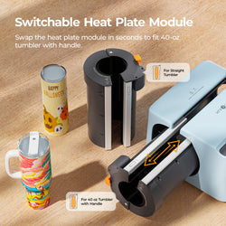 HTVRONT A200 Auto Tumbler Heat Press, Start-up Kit - Bubble Blue