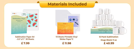 [Mugs Bundle]Auto Tumbler Heat Press Machine+ Mugs bundle (12/6 pack Sublimation Mugs Blank 11oz +Sublimation Paper*30)