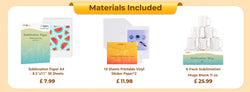 [Mugs Bundle]Auto Tumbler Heat Press Machine+ Mugs bundle (12/6 pack Sublimation Mugs Blank 11oz +Sublimation Paper*30)