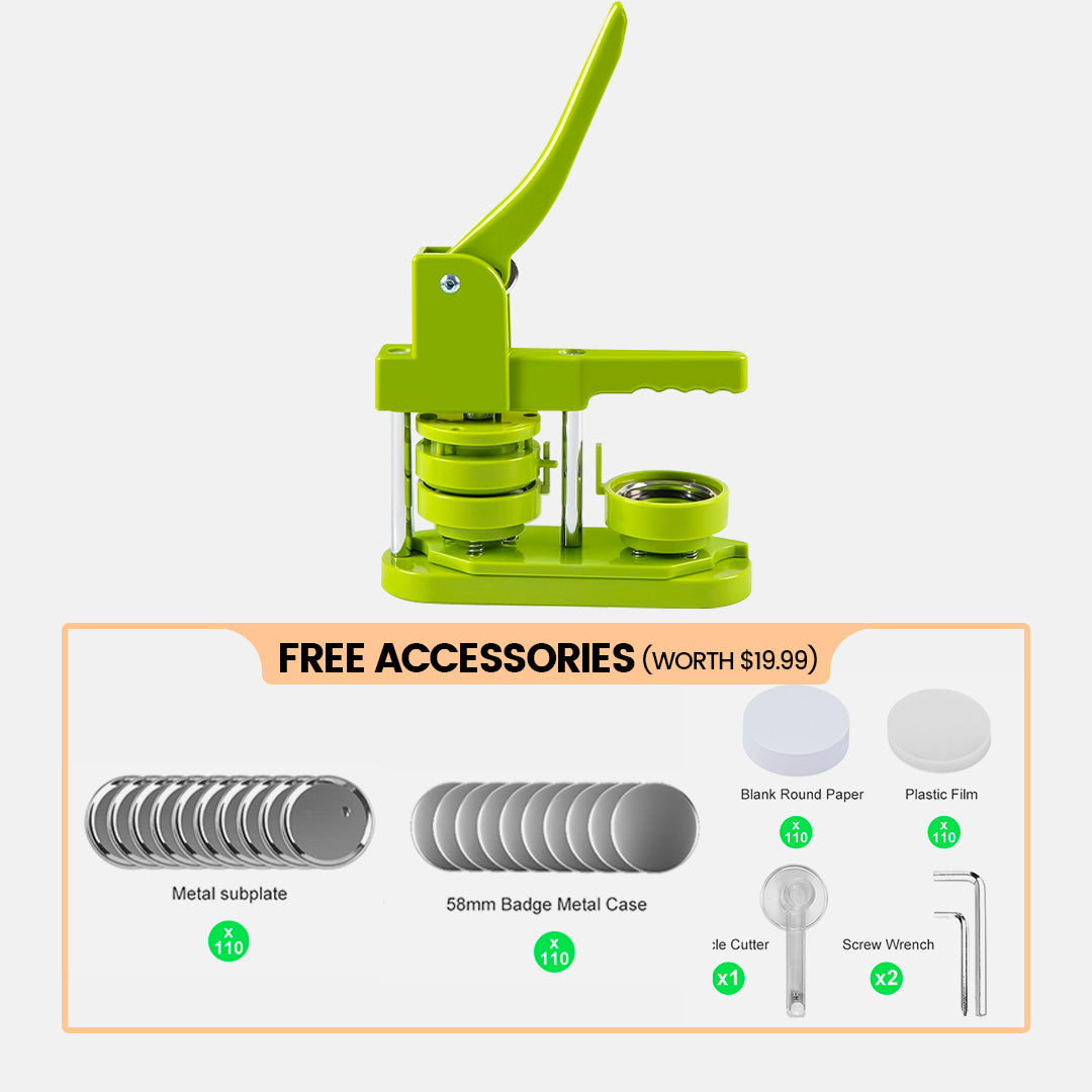 Button Maker Machine 58mm Free 110pcs Button Supplies No Need to Install Pin Maker