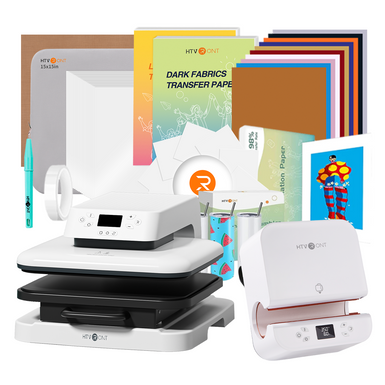 [Everything Bundle] Auto Heat Press + Tumbler Heat Press + Accessories Bundle - White