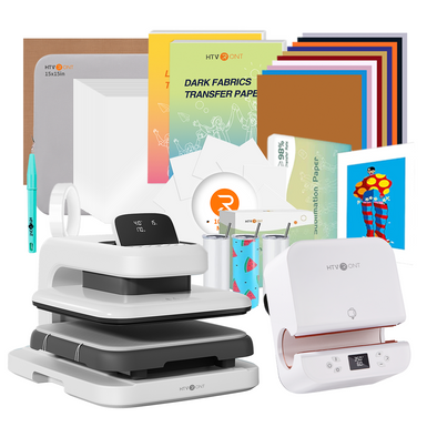 [Everything Bundle] Auto Heat Press 2 + Tumbler Heat Press + Accessories Bundle - White