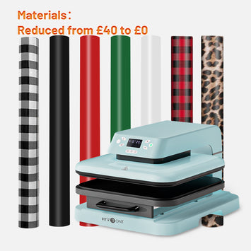 [Christmas]Auto Heat Press Machine +7 Rolls HTV